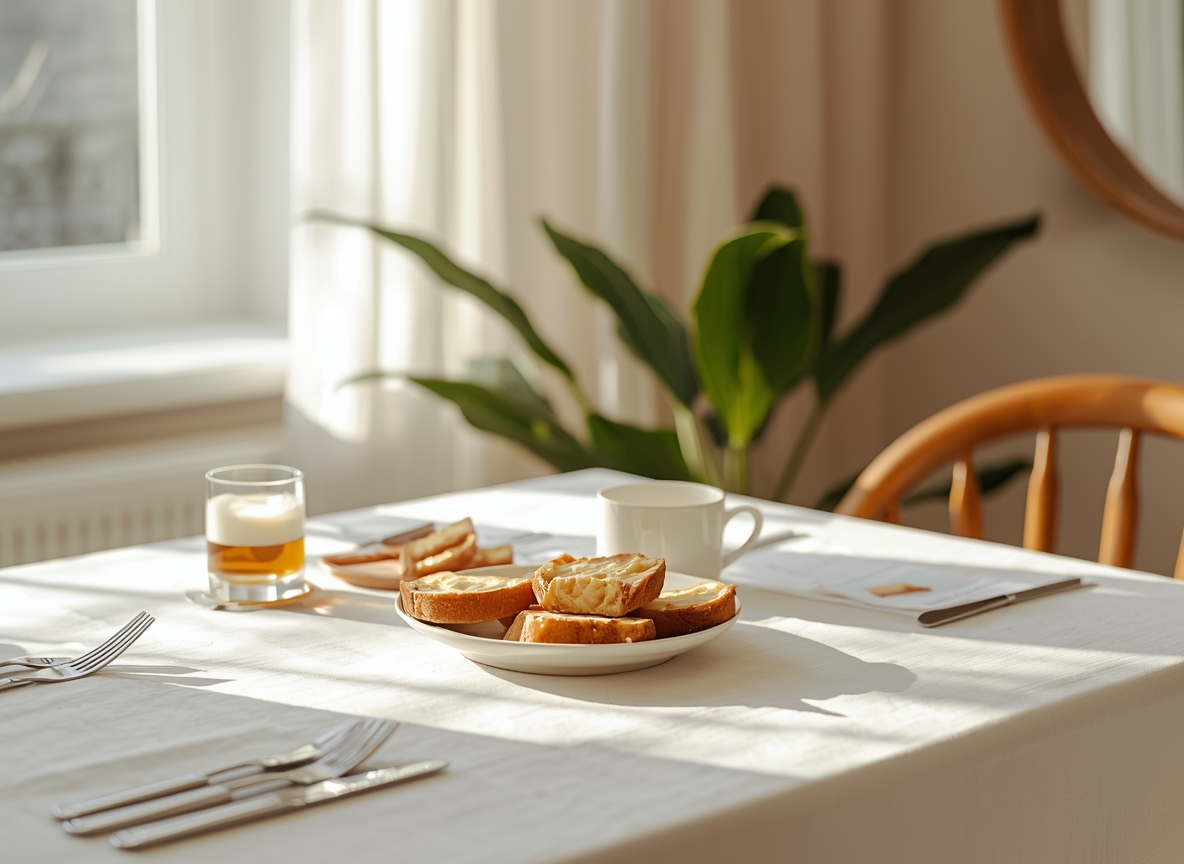 Soft morning light across a table